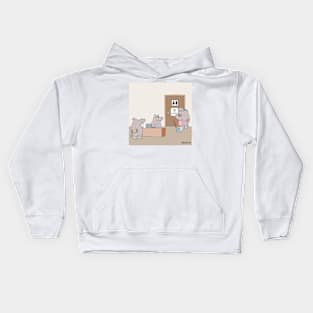 Hippo's at the office Kids Hoodie